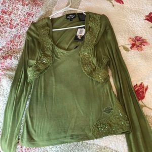 Harley Davidson ladies tissue tank and shrug.